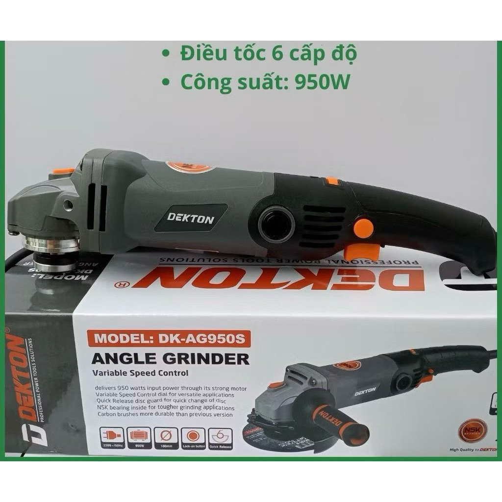 Máy Mài Cầm Tay DEKTON DK-AG950S /Công Suất 950W / Có Chỉnh Tốc