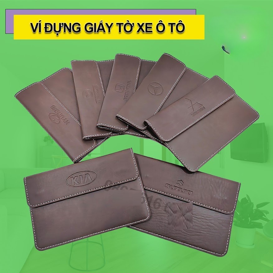 [Top Value]Ví da đựng giấy tờ ô tô xe hơi in logo hãng xe sang trọng TOYOTA, KIA, MAZADA, VINFAST,....