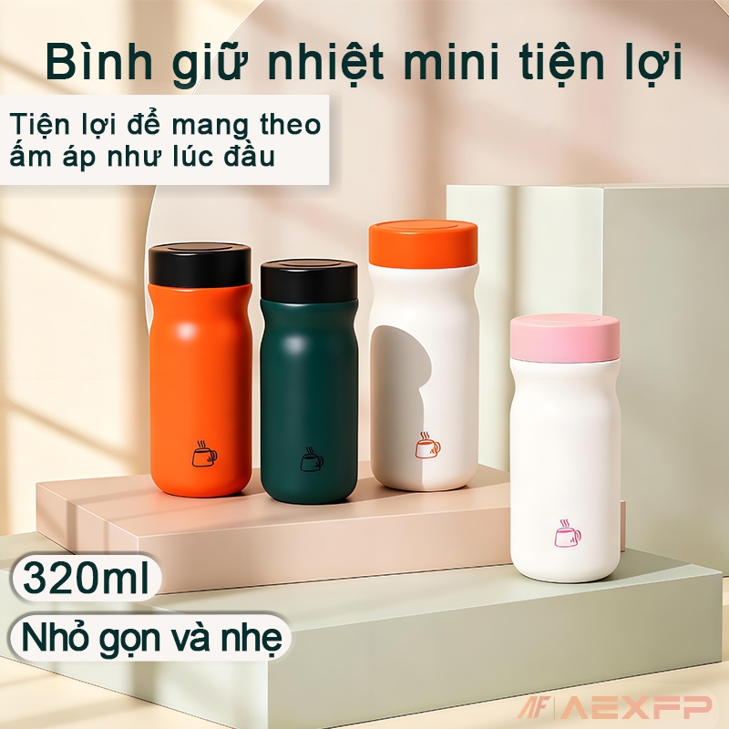 Bình giữ nhiệt mini cute, chất liệu inox 316, 320ml ly giữ nhiệt, bình giữ nhiệt mini