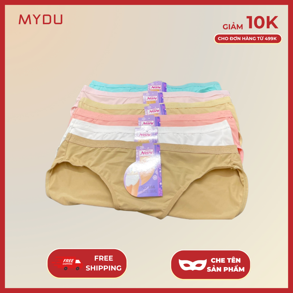 Combo 5 Quần Lót Nữ Form Trơn Nevy 666 Vải Cotton Co Giãn, Thấm Hút Tốt, Kiểu Đơn Giản