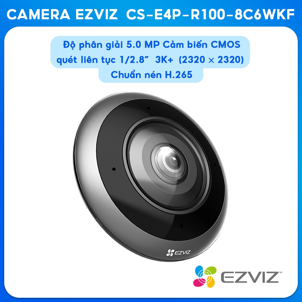 Camera EZVIZ trong nhà CS-E4p-R100-8C6WKF Camera toàn cảnh mắt cá Wi-Fi thông minh. Bảo Hành Chính H