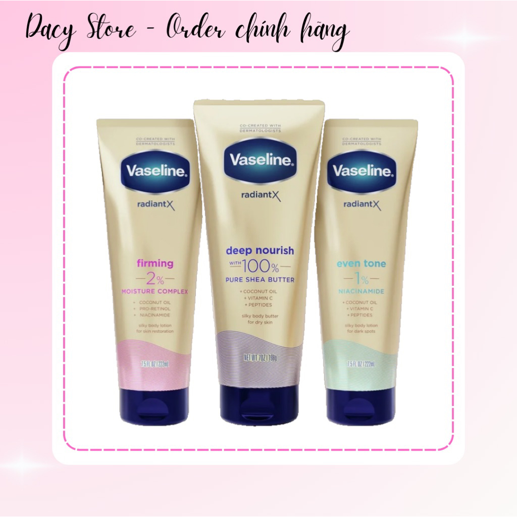 Vaseline Radiant X Body Lotion – Bộ sưu tập dưỡng thể Vaseline Radiant X mẫu mới