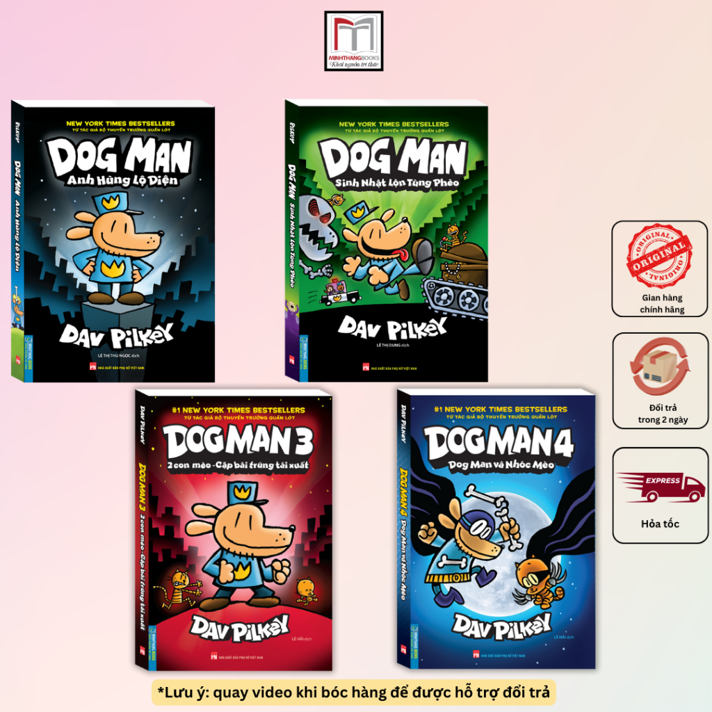 Sách - Combo DOG MAN (trọn bộ 4 cuốn không hộp)