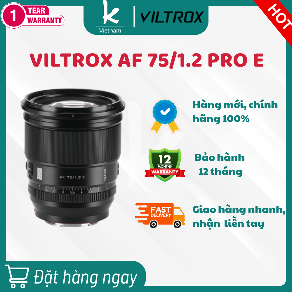 Ống Kính VILTROX PRO Series 75mm F1.2 Auto Focus Cho Sony E-mount