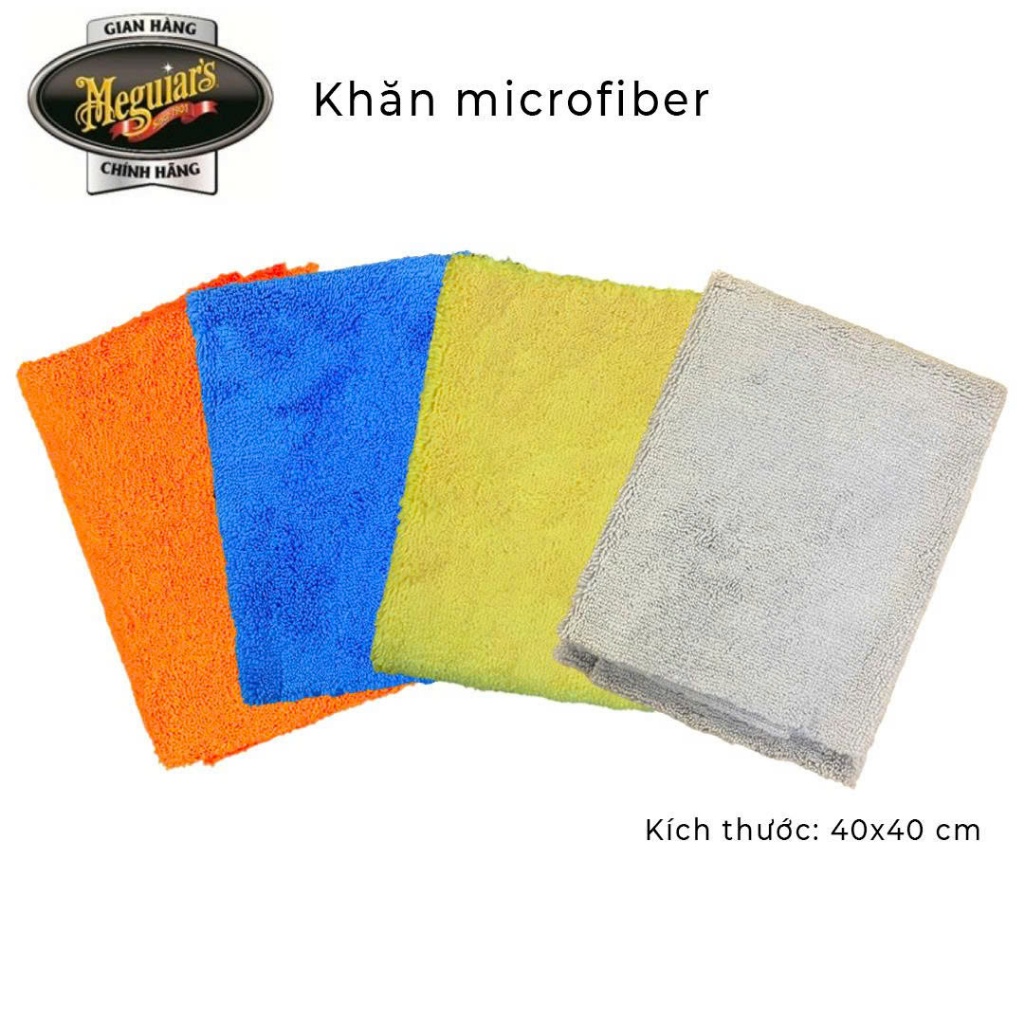 Meguiar's Khăn lau ô tô chuyên dụng được dệt từ sợi vải microfiber (4 màu) size 40 x 40 cm, KL40x40