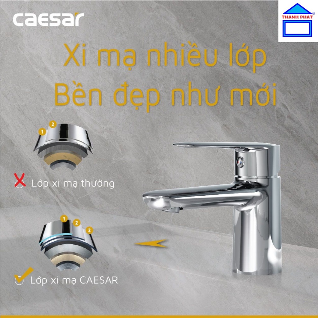 Thuystore247  – B380 - [CHÍNH HÃNG] Vòi Nóng Lạnh Lavabo CAESAR B380CP (B380CU)