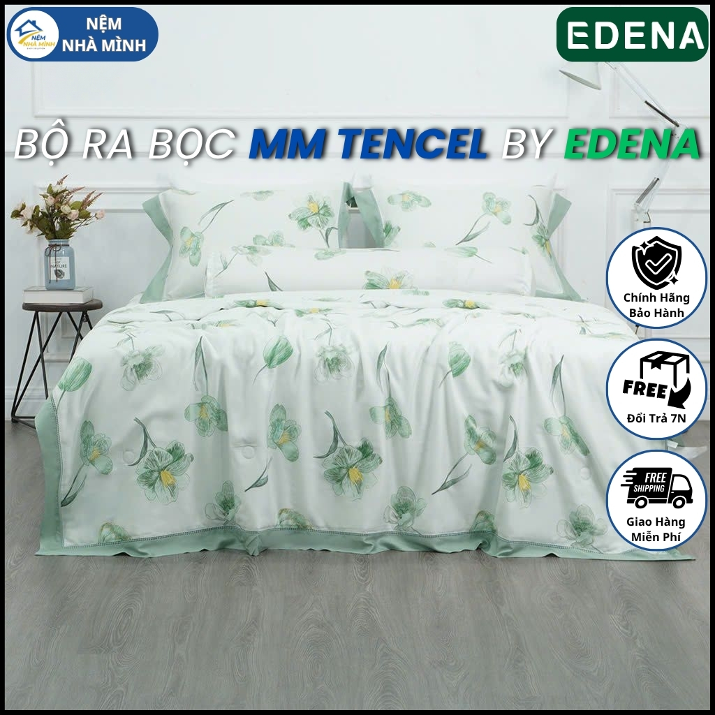 Bộ Ra Bọc Chần Gòn MM Tencel 03 - MM BEDDING BY EDENA - Hàng Chính Hãng Edena