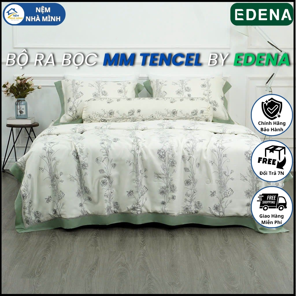 Bộ Ra Bọc Chần Gòn MM Tencel 02 - MM BEDDING BY EDENA - Hàng Chính Hãng Edena