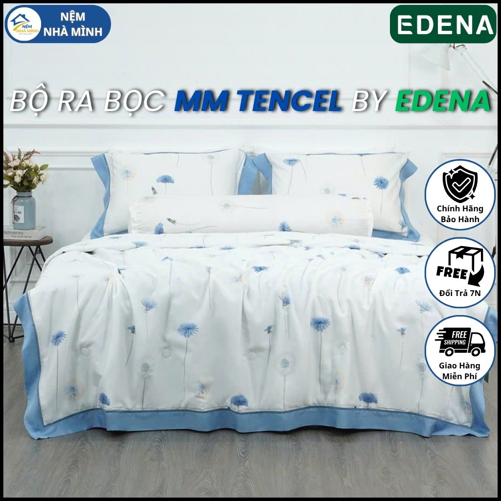 Bộ Ra Bọc Chần Gòn MM Tencel 01 - MM BEDDING BY EDENA - Hàng Chính Hãng Edena