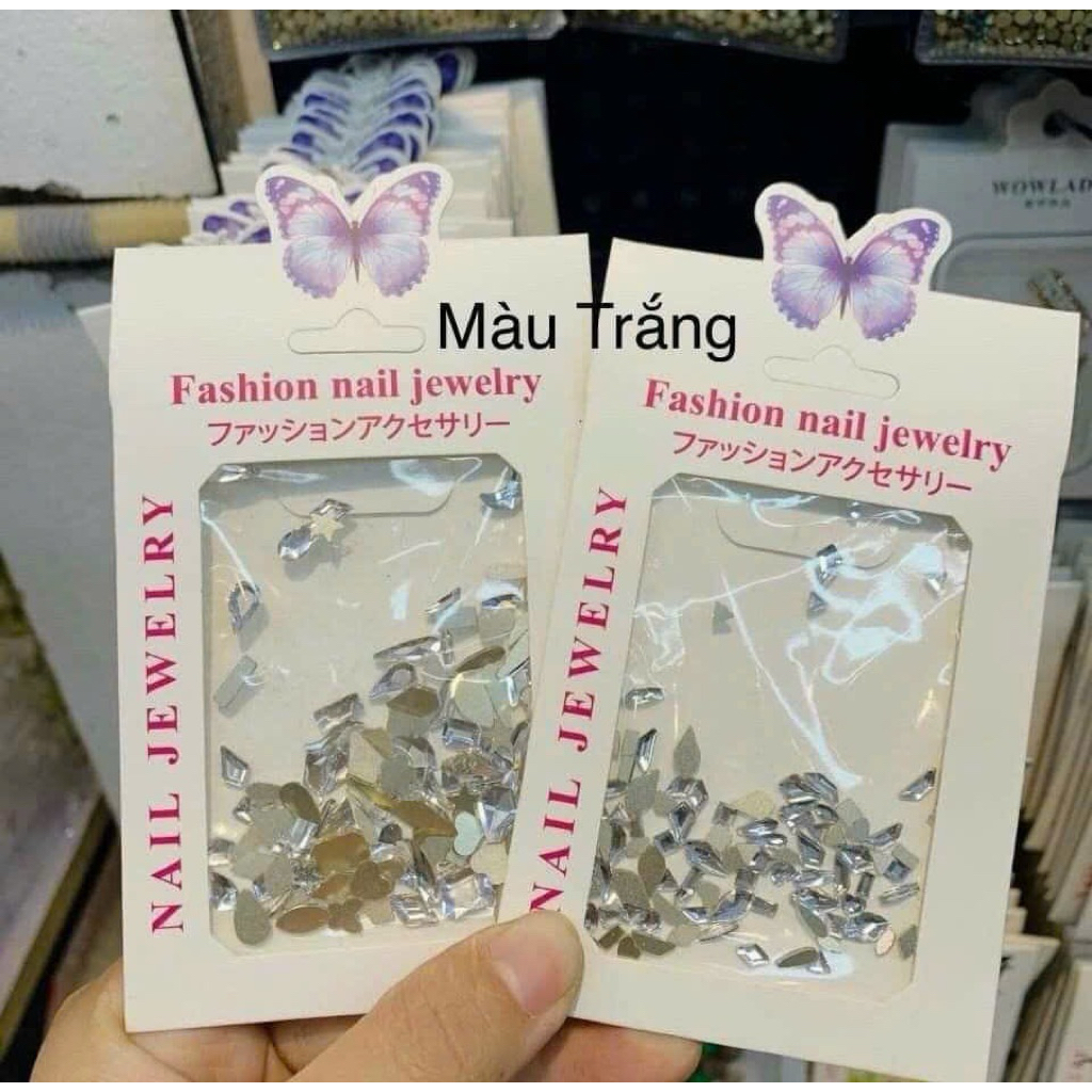 Set đá chân bằng mix màu mix size đính móng