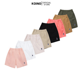  Quần short kaki ngố Koino nữ thêu gấu whoau vải kaki cao cấp mềm lưng thun phong cách Hàn Quốc 