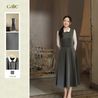   HNLV  Đầm phối tay và cổ len chất liệu cao cấp mềm mướt tôn dáng thanh lịch thời trang thiết kế Calie VX321 