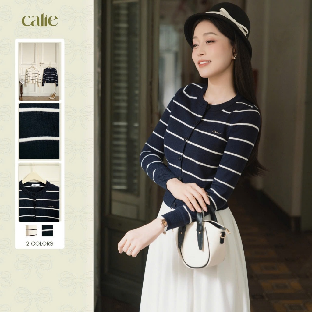 (HNLV) Áo cardigan len dệt, chất liệu mềm mại, form basic thanh lịch, mix quần jean, chân váy thời t