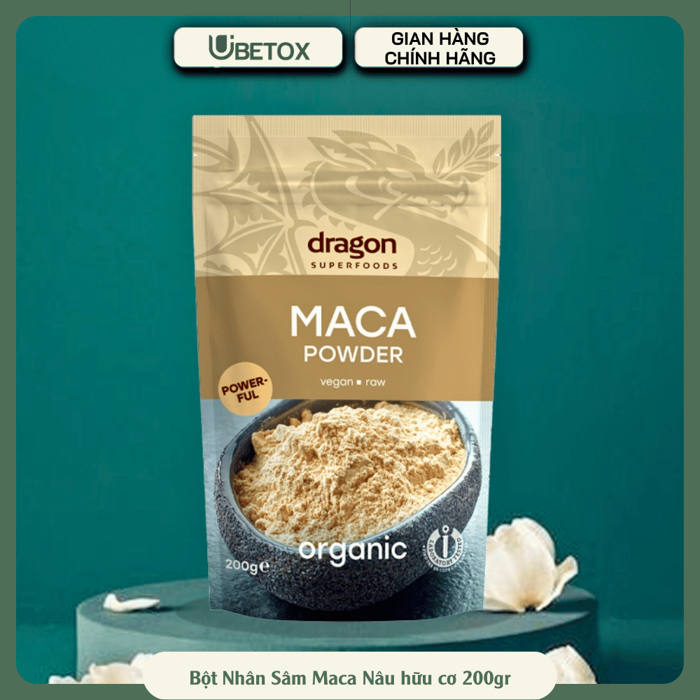 Bột Maca Nâu Hữu Cơ DRAGON SUPERFOODS Organic Maca Powder 200g Phù Hợp Nam Nữ