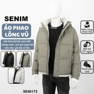  Áo khoác phao nam lông vũ 100% SENIM cao cấp cản gió cản bụi giữ ấm SE8017 