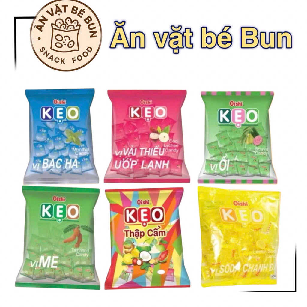 6 gói[ Kẹo Oishi nhiều vị gói 30 viên kẹo oishi hàng chính hãng - thương hiệu nổi tiếng- Ăn vặt Bé B
