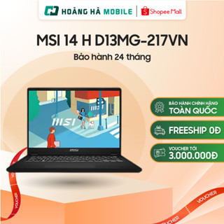  Laptop MSI Modern 14 H D13MG-217VN  i7-13700H 1TB 16GB Iris Xe Graphics 14” FHD+ Win11 Màu đen Túi  - Hoàng Hà Mobile 
