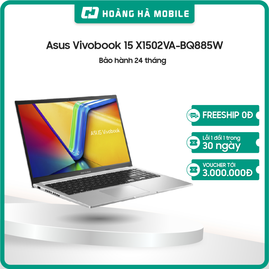 Laptop Asus Vivobook 15 X1502VA-BQ885W (Core i5-13420H/16GB/512GB/Intel UHD/15.6" FHD IPS/Win 11/Bạc