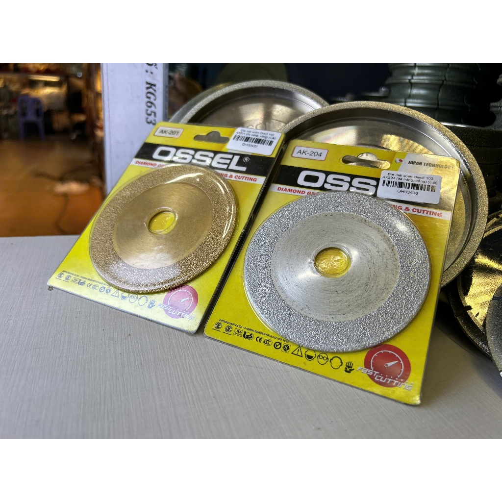 Dĩa mài xoàn Ossel , dĩa mài kim cương đa năng 100 AK204 (đa năng,vàng ,trắng) $10+1
