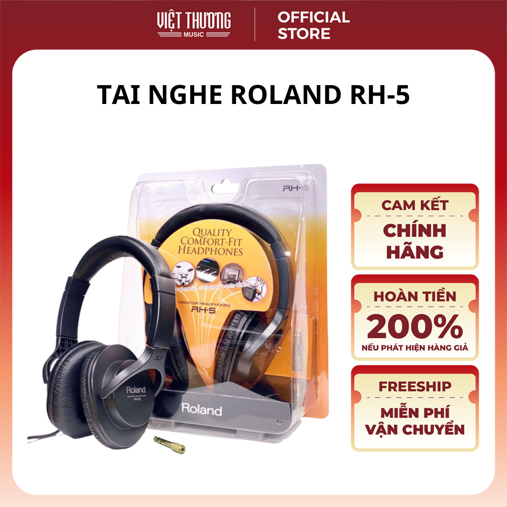 Tai Nghe Kiểm Âm Roland RH-5, Tiện Dụng Cho Nhiều Nhu Cầu, Chính Hãng - Việt Thương Music