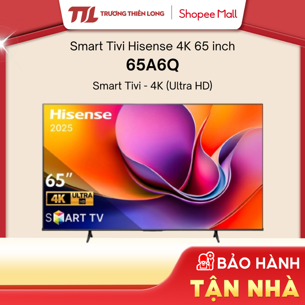 65A6Q - Smart Tivi Hisense 4K 65 inch 65A6Q - [FREESHIP HCM][Miễn Phí Lắp Để Bàn HCM]