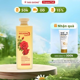  Dầu gội dược liệu Thái Dương 3 Gold Hoa Hồng Đỏ chai 333ml - Sao Thái Dương 