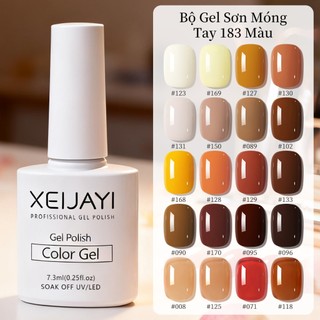  XEIJAYI 7.3ml Sơn móng tay gel màu hồng nail nâu đỏ cổ điển mới phù hợp cho tiệm làm móng 