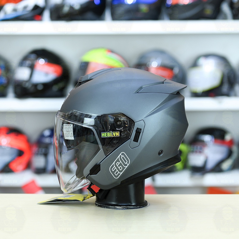 Mũ 3/4 2 Kính EGO E42 Xám Titanium Nhám