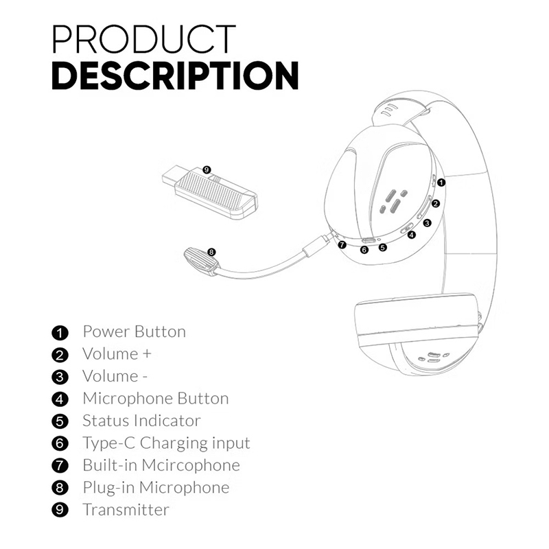 Tai nghe Gaming R91 LED RGB 7.1 Surround Có Mic 2.4G Có sẵn cho PC / Máy tính / Laptop | BigBuy360 - bigbuy360.vn