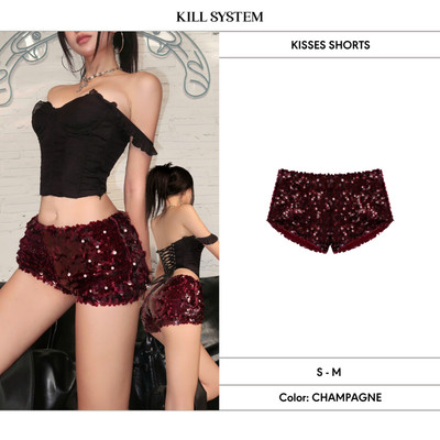 Quần short siêu ngắn kim tuyến lấp lánh KISSES - 𝐊𝐈𝐋𝐋 𝐒𝐘𝐒𝐓𝐄𝐌