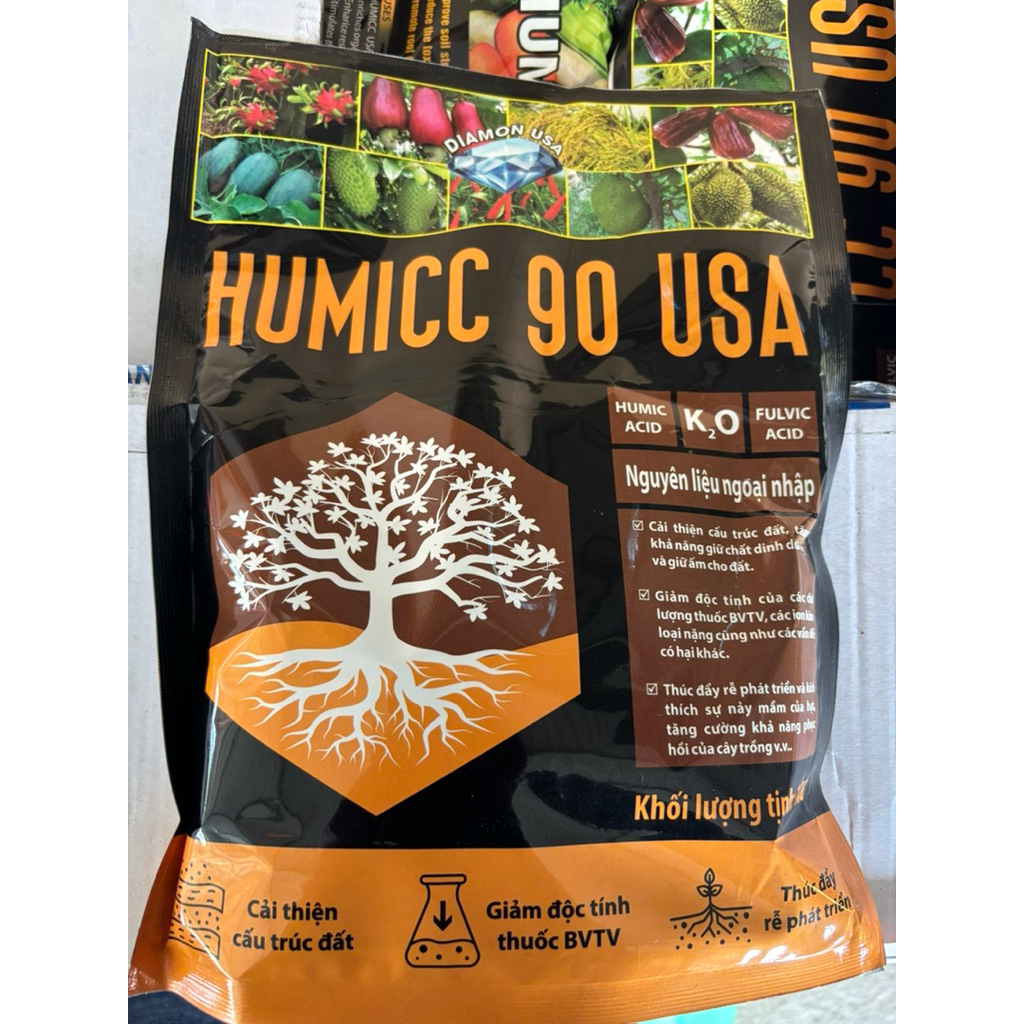 Humic 90 USA 1KG bổ sung Amino: Hạ phèn, ra rễ, cải tạo đất