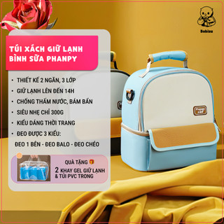  PHANPY | Túi Xách Giữ Nhiệt Cho Mẹ Bỉm Sữa Nhỏ Gọn Dễ Mang Theo  Tặng 2 Khay Gel Giữ Lạnh & Túi PVC  