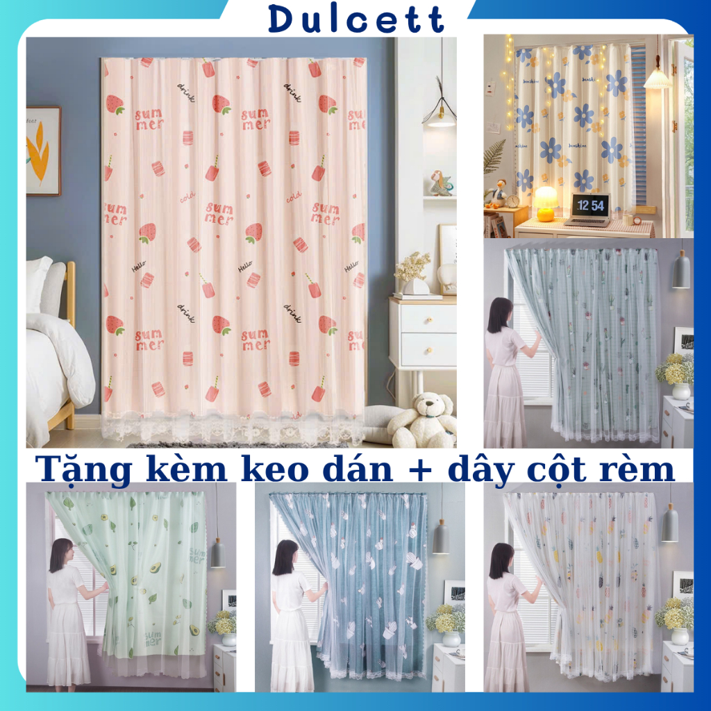 Rèm cửa dán tường chống nắng, rèm cửa trang trí cửa sổ - phòng khách dễ dàng lắp đặt không khoan đục