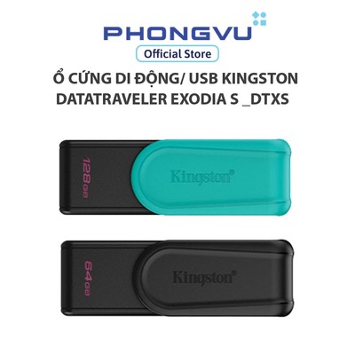 Ổ cứng di động/ USB Kingston DataTraveler Exodia S _DTXS (USB 3.2 Gen 1) - Bảo hành 60 tháng