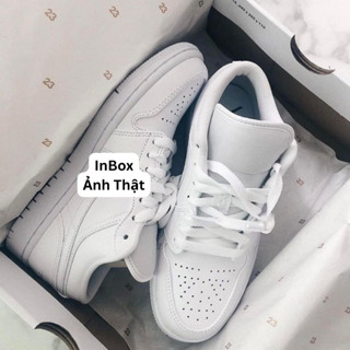  Giày Sneaker Full  White JORdaan Giày Thể Thao Nam Nữ Trắng PU Thời Trang Basic đi học đi chơi tặng box 