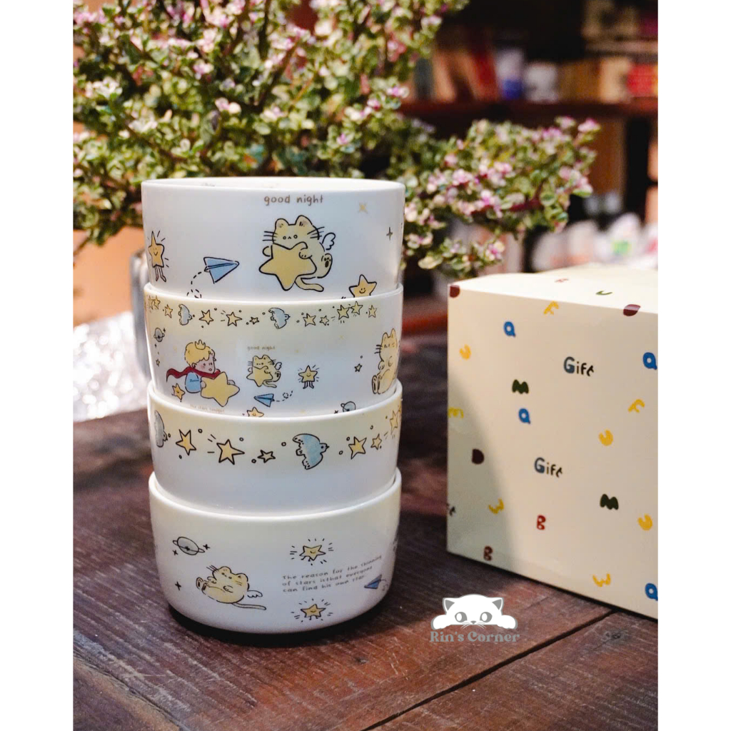 BỘ BÁT HOÀNG TỬ BÉ 4 CHIẾC TO ĐẸP GỐM SỨ CAO CẤP NHÀ BẾP XINH