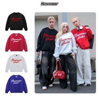 Áo Nỉ Sweater Thêu Xù Ver 2 Nowwear Tay Phồng Form Boxy Chất Nỉ Bông Dày 350gsm đồ đi đà lạt Nam Nữ