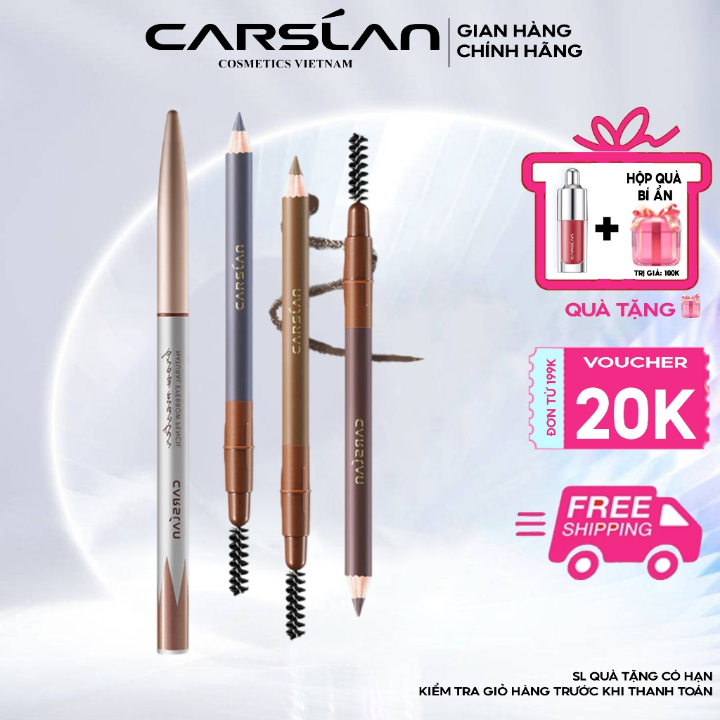 Bút Kẻ Mày Carslan Chống thấm nước và mồ hôi Màu sắc nhu hòa không lem dính 0.26g Carslan Việt Nam