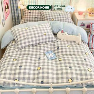   MẪU MỚI  Bộ ga gối và vỏ chăn Nỉ Nhung cao cấp dày dặn giữ nhiệt tốt cực kỳ êm ái Decor Home 