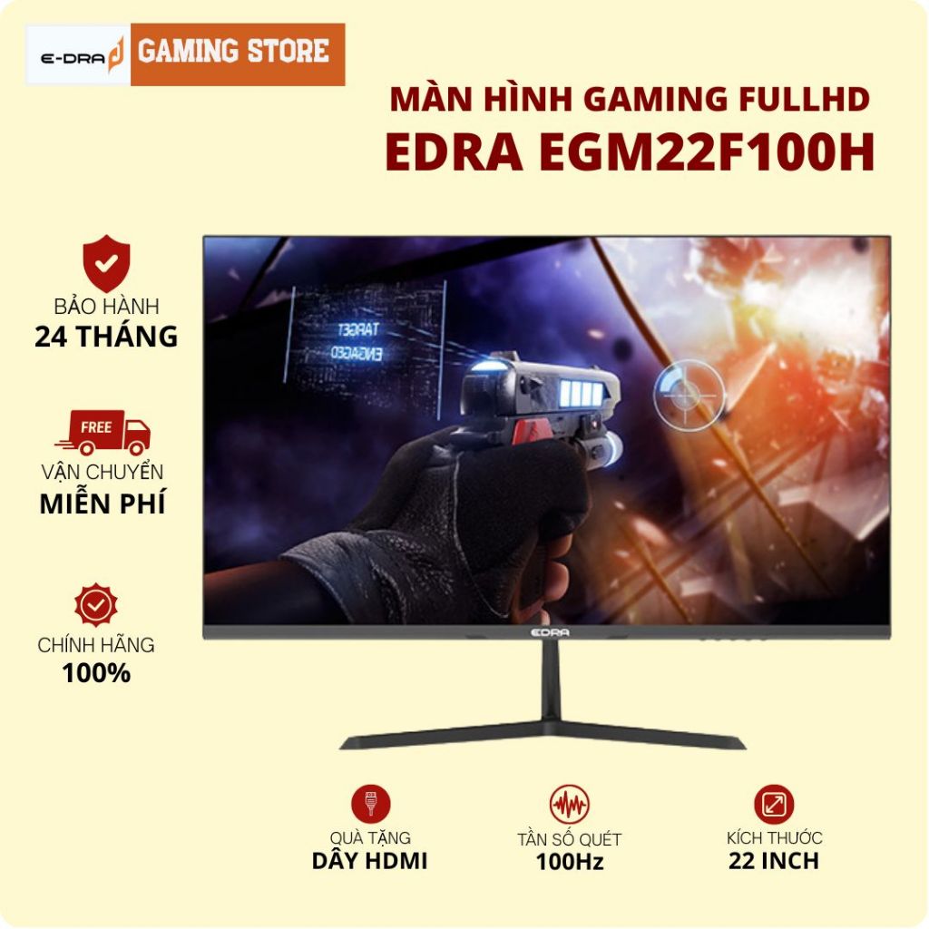 Màn Hình Gaming EDRA EGM22F100H, EGM24F100PV, EGM24F100H FHD/IPS/1ms/100Hz Bảo Hành Chính hãng