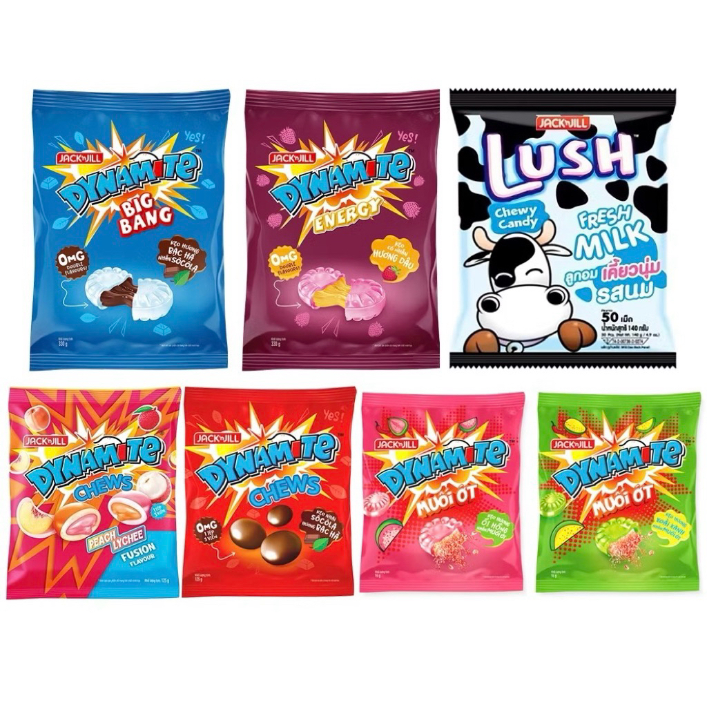 Tổng Hợp Kẹo Dynamite, Coffee, Xo, Muối ớt Jackjill