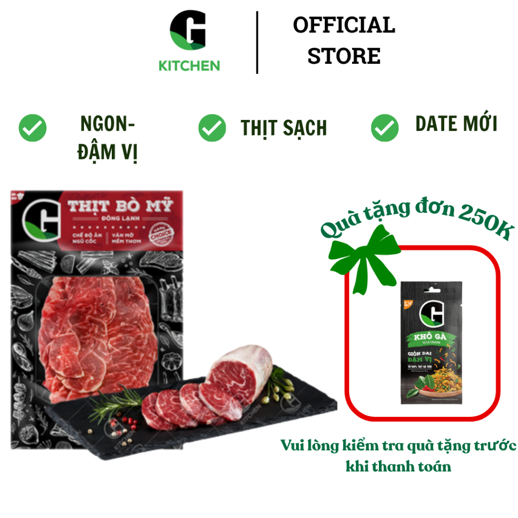 Bắp Bò Mỹ đông lạnh cắt Mỏng G Kitchen 300g [Giao nội thành TPHCM]