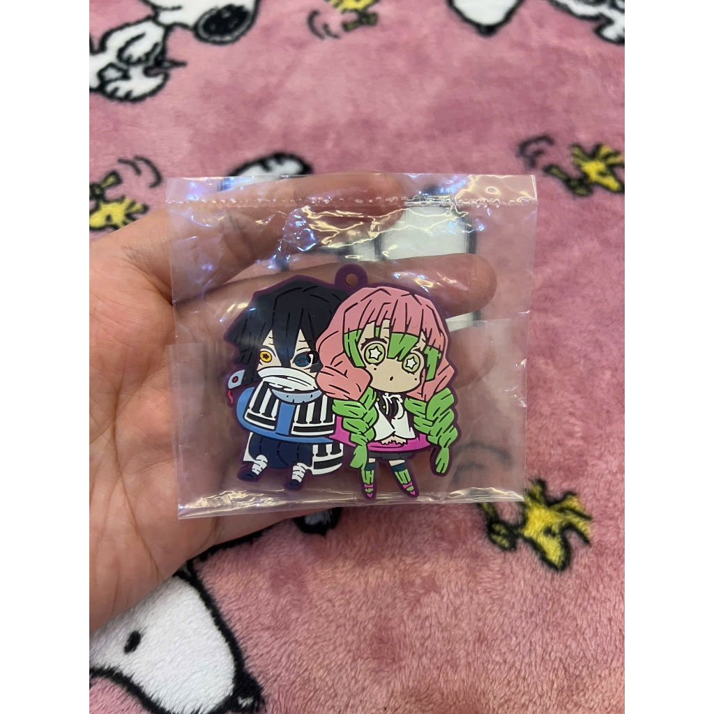 [ New 90% ] Móc Khóa Cao Su Iguro Obanai & Kanroji Mitsuri Thanh Gươm Diệt Quỷ.