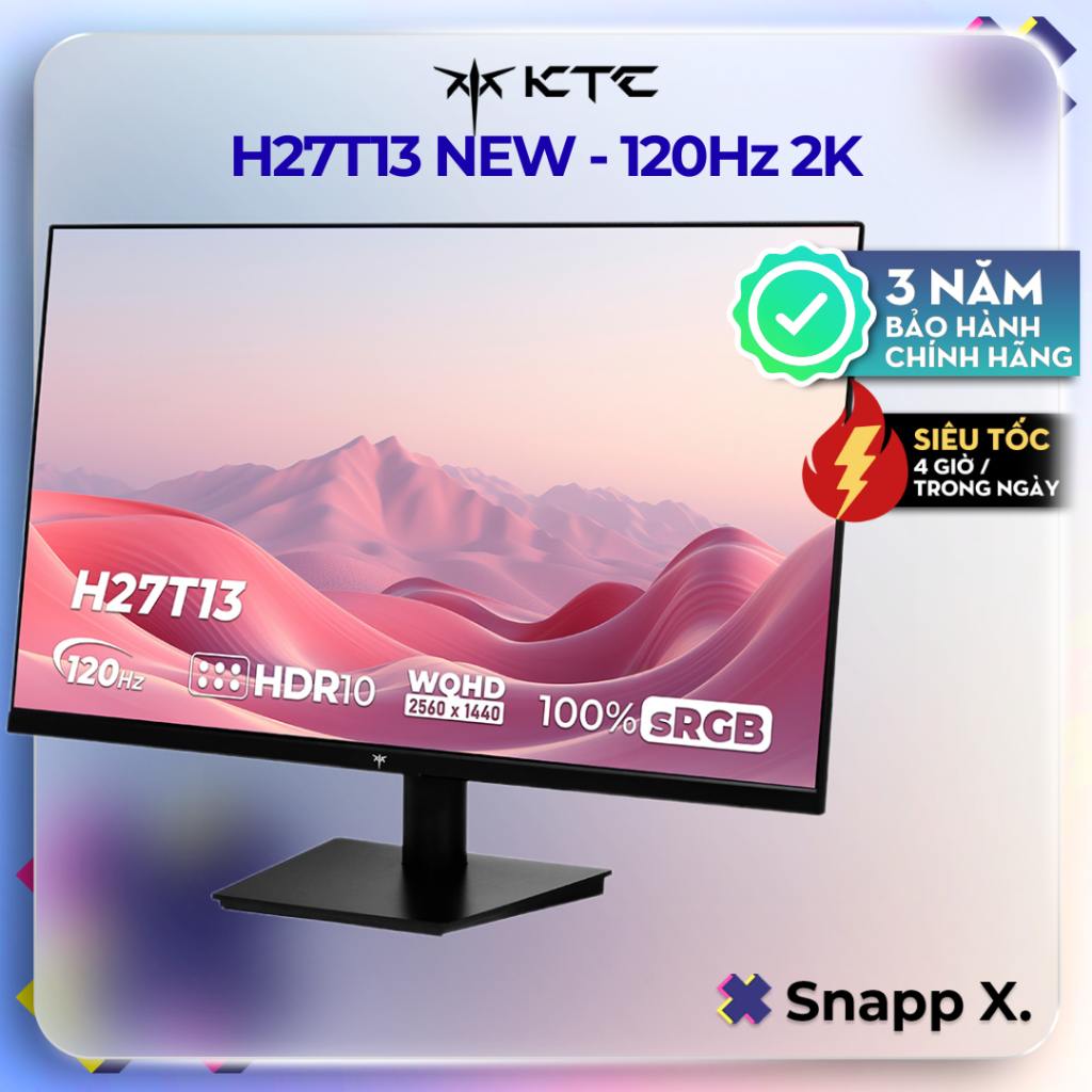 [HỎA TỐC] Màn hình KTC H27T13 27" - IPS - 2K - QHD - 2560x1440 - 120Hz 1ms DP HDMI - Bảo Hành 36 Thá