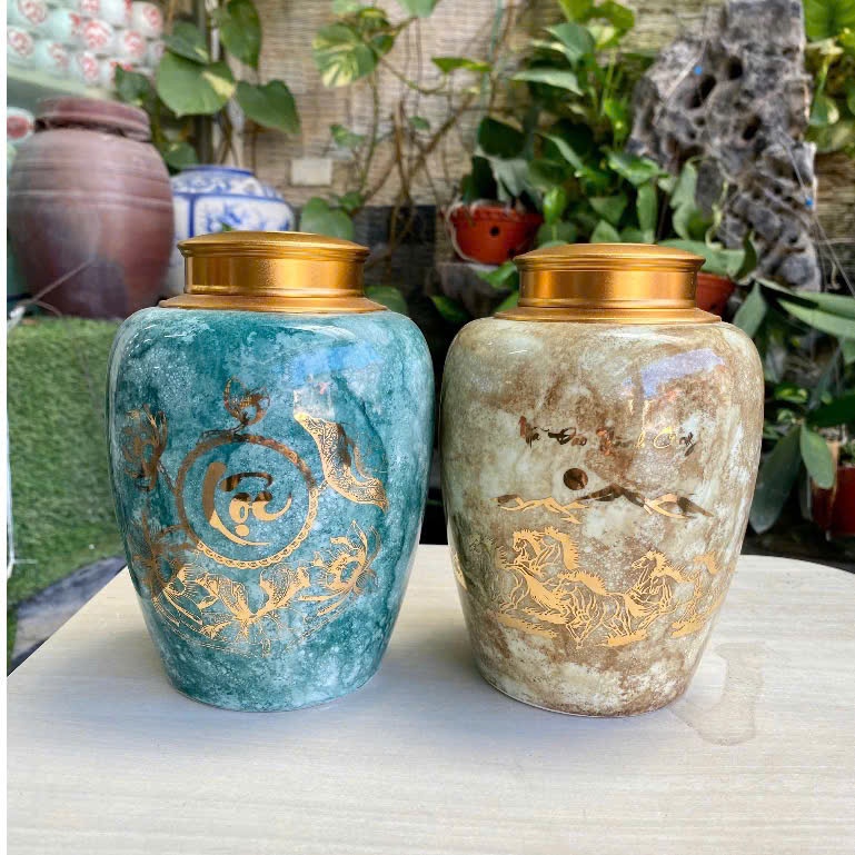 Hũ Đựng Trà, Hũ Trà Gốm, Hộp Đựng Trà, Caffe, Các Loại Hạt Gốm Sứ Bát Tràng Cao Cấp