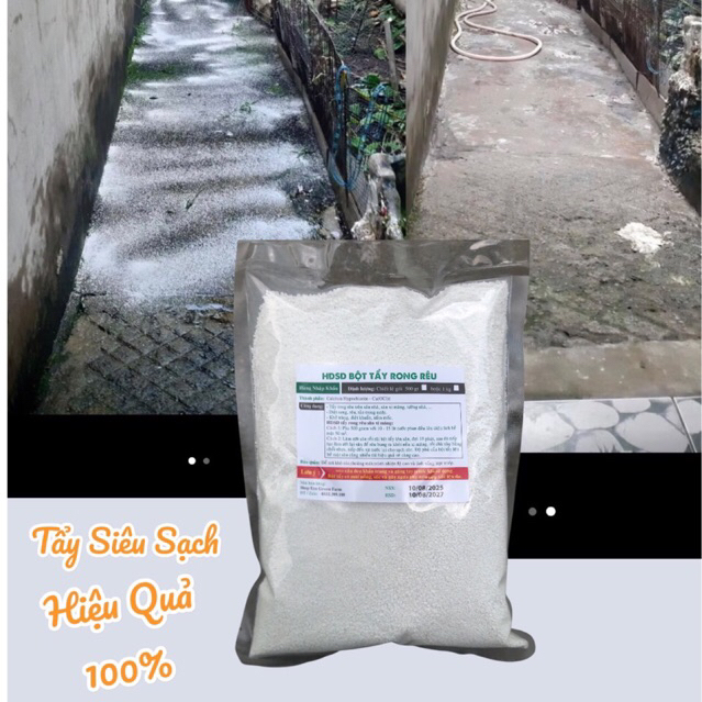 1 gói 500gram Bột Tẩy Rong Rêu Sân Xi Măng - Dễ Sử Dụng Hiệu Quả Nhanh [ Bột Thông Dụng ]