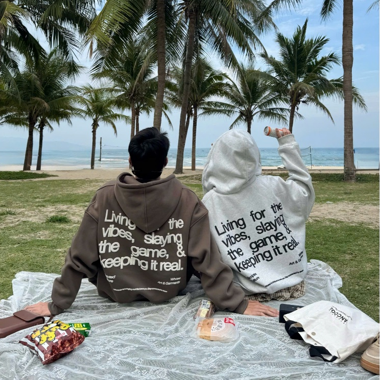 [SPRING SS25] LIVING HOODIE ZIP (Có túi trong) - Dây kéo nhựa/hình in nổi Whose Studio