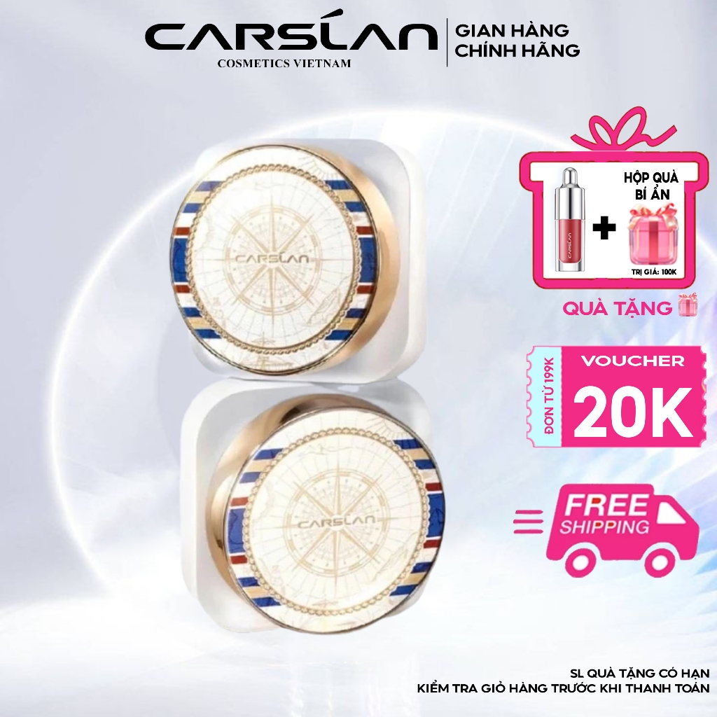 Phấn phủ Black Magnet CARSLAN LIMITED kiềm dầu chống nước chống mồ hôi che phủ bóng dầu cho mặt 8g