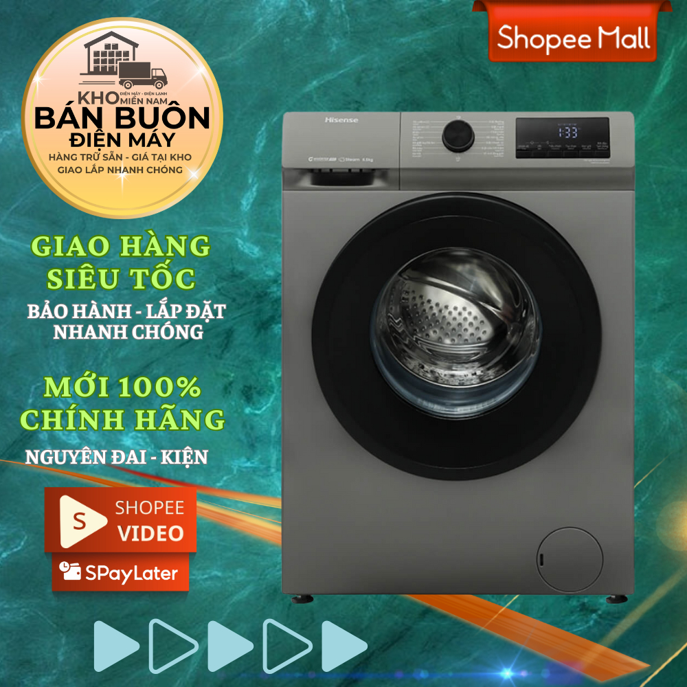 Máy Giặt Hisense 8.5kg Inverter WFQP8523BT – Giặt Hơi Nước Diệt Khuẩn, Tiết Kiệm Điện | WFQP8523BT