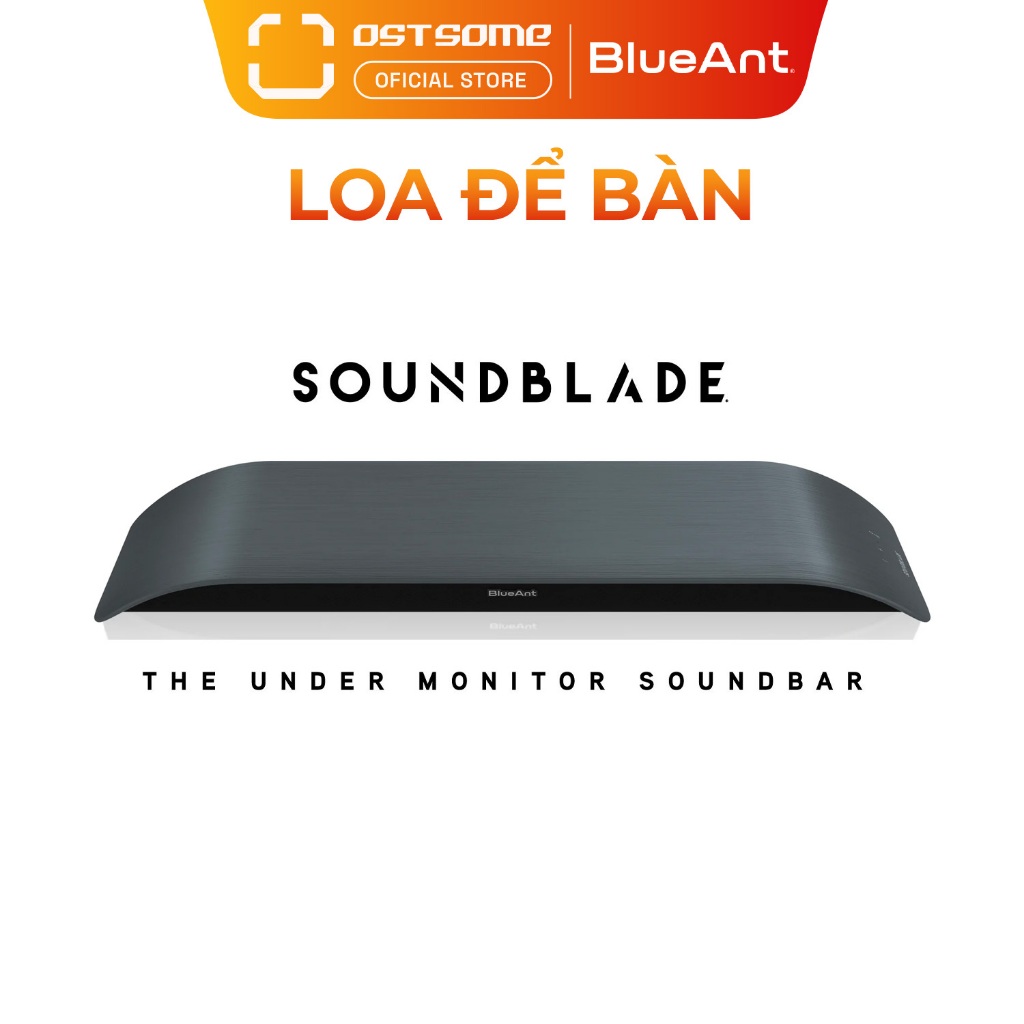 Loa để bàn soundbar BlueAnt Soundblade đặt dưới màn hình, công suất mạnh mẽ 120W, âm thanh 2.1 kênh, kết nối USB-C
